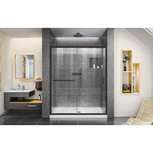 Load image into Gallery viewer, DreamLine Infinity-Z 56-60 in. W x 72 in. H Semi-Frameless Sliding Shower Door, Clear Glass in Oil Rubbed Bronze, SHDR-0960720-06