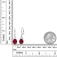Load image into Gallery viewer, Gem Stone King 925 Sterling Silver Red Created Ruby Women Dangle Earrings (5.00 Ct Oval 10X8MM)