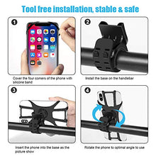Load image into Gallery viewer, SYOSIN Bike Phone Mount, Detachable 360° Rotation Motorcycle Phone Mount with Adjustable Universal Silicone Handlebar Cradle Compatible with iPhone 11 Pro Max/X/XS MAX/XR/8/8 Plus, Samsung S10/S10e