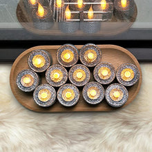 Load image into Gallery viewer, FURORA LIGHTING LED Silver Candles Battery Operated with 6/18 Timer, Pack of 12, Flameless Tea Lights Candles for Party, Christmas Decorations, Flickering Candles