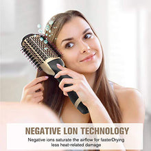 Load image into Gallery viewer, Hot Air Brush, Bongtai Hair Dryer Brush Hair Dryer & Volumizer 3 in 1 Brush Blow Dryer Styler for Rotating Straightening, Curling, Salon Negative Ion Ceramic Blow Dryer Brush(Golden)