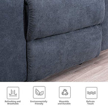 Load image into Gallery viewer, IPKIG Power Recliner Chair with Heat and Massage, Linen Recliner Sofa Chairs with USB Port for Adults for Living Room Bedroom (Blue)