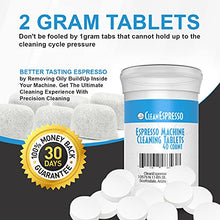 Load image into Gallery viewer, CleanEspresso Espresso Machine Cleaning Tablets and Filters For Breville Espresso Machines (40 Tablets + 6 Filters) - 2 Gram Cleaning Tablets & Replacement Water Filter - Espresso Cleaner Accessories