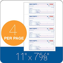 Load image into Gallery viewer, TOPS Money/Rent Receipt Book, 3-Part, Carbonless, 11 x 7-5/8 Inches, 4 Receipts/Page, 100 Sets per Book (46808)