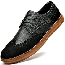 Load image into Gallery viewer, Men's Wingtip Brogue Oxfords Sneakers Genuine Leather Casual Dress Shoes Black Mens Footwear Size 10
