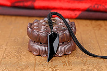 Load image into Gallery viewer, COAI Black Obsidian Wolf Tooth Necklace Stone Amulet Pendant