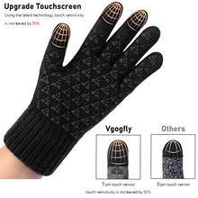 Load image into Gallery viewer, Winter Knit Gloves Warm Full Fingers Men Women with Upgraded Touch Screen - Anti-Slip Glove Fleece Lined VGOGFLY