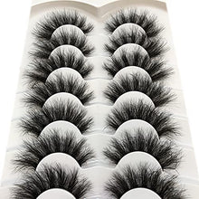 Load image into Gallery viewer, Pooplunch False Eyelashes Cat-Eye Fluffy Faux Mink Lashes 8D Wispy Lashes 7 Pairs Pack Dramatic Long Thick Volume Fake Eye Lash Multipack
