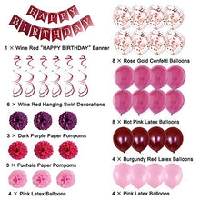 Load image into Gallery viewer, Birthday Decorations Women Party Supplies Hot Pink Birthday Party Decorations with Happy Birthday Banner, Balloons for 18th 19th 20th 21st 22nd 24th 25th 30th 40th 45th 50th 60th 70th Party Decor Suit