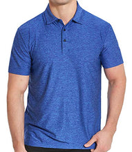 Load image into Gallery viewer, COSSNISS Men's Dry Fit Golf Polo Shirt, Blue, Medium