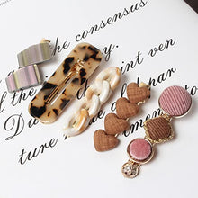 Load image into Gallery viewer, Acrylic Resin Hair Clips Pearls Hair Grips Handmade Metal Gold Hair Barrettes Marble Alligator Bobby Pins Geometric Hairpin Hair Accessories Gifts for Women Girls Pack of 10 (Color A)