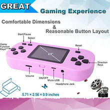 Load image into Gallery viewer, Beijue Retro Handheld Games for Kids Built in 218 Classic Old Style Electronic Game 2.5'' Screen 3.5MM Earphone Jack USB Rechargeable Portable Video Player Children Travel Holiday Entertain (Pink)