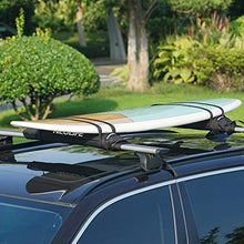 Load image into Gallery viewer, WONITAGO Soft Roof Rack Pads with Two 15 Ft Tie Down Straps for Surfboard, SUP Paddleboard, Snowboard, 28 (Pair) Black
