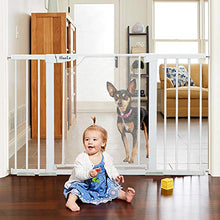 Load image into Gallery viewer, Heele 29.5-51.5 Inches Extra Wide Auto Close Baby Gate Metal Mesh Easy Walk Thru Swing Door Child Gates for Stairs Doorway Hallway Kitchen,Indoor Safety Gate for Kids or Pets,Pressure/Hardware Mounted