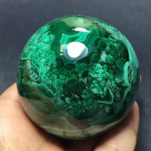 Load image into Gallery viewer, DingSheng Natural Green Malachite Ball Quartz Crystal Sphere Mineral Specimen Healing Crystal Stone Home Dcoration & Free Pouch & Wood Stand (50-53mm)