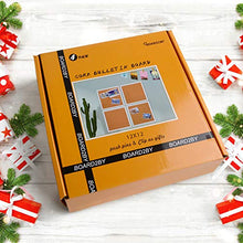 Load image into Gallery viewer, Board2by Cork Bulletin Boards 12 X 12, White Framed Cork Tiles, Wall Mounted Corkboards for Walls, Small Pin Board 1/2 Inch Thick, Mini Wall Bulleting Board with 16 Push Pin Wood Clips, 4 Pack