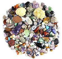Load image into Gallery viewer, Dancing Bear Rock & Mineral Collection Activity Kit (200+Pcs) with Geodes, Shark Teeth Fossils, Arrowheads, Crystals, Gemstones for Kids, Rock Book, Treasure Hunt ID Sheet, STEM Science Education