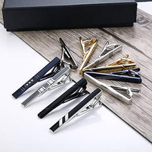 Load image into Gallery viewer, YADOCA Tie Clips Set for Men Regular Classic Tie Bar Clips Pinch Wedding Business Tie Clips with Gift Box
