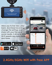 Load image into Gallery viewer, Vantrue X4S 4K 5G WiFi Dash Cam, 2160P 3" LCD Dash Camera for Cars with Free App, 24/7 Parking Mode, Night Vision, Motion Detection, Low Bitrate Recording, 1080P@120FPS, Capacitor, Support 256GB Max