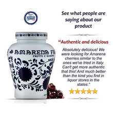 Load image into Gallery viewer, Fabbri Amarena Cherries from Italy Candied in Rich Amarena Syrup - Italian Specialty Stemless Wild Cherries for Sweet and Savory Dishes, Cheeses, Desserts, and Cocktails, 21oz