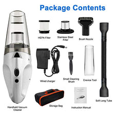 Load image into Gallery viewer, Handheld Vacuum Cleaner, Car Vacuum Cleaner, Rechargeable High Power Cordless with Quick Charge, LED Light, Hand Vac for Home and Car Cleaning, Wet & Dry