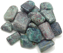 Load image into Gallery viewer, Fundamental Rockhound™ Products: 1 pc Blue Green Kyanite with Rubies Tumbled Stone AA Quality Crystal from India (Large (8.1-15 g))