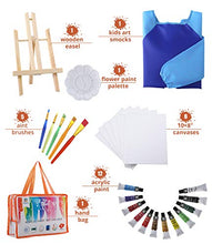 Load image into Gallery viewer, POPYOLA Kids Paint Set-27 Piece Kids Art Set with Acrylic Paint,Brushes, Easel, Smock, Bag for Little Boys or Girls, Great Gift for Children Who Love Draw (Orange)