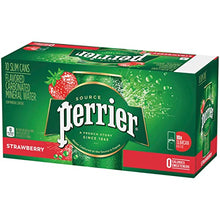 Load image into Gallery viewer, Perrier Strawberry Flavored Carbonated Mineral Water, 8.45 fl oz. Slim Cans (10 Pack)