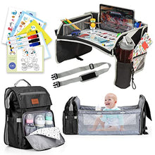 Load image into Gallery viewer, Travel Bundle: Kids Travel Tray & Baby Diaper Bag Backpack with Changing Station for Boys and Girls