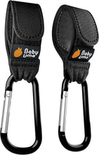 Load image into Gallery viewer, Stroller Hooks for Hanging Bags and Shopping - MadeForMums & Lovedbyparents Award-Winning Stroller Clips - Universal Stroller Clips for Bags - Black, 2 Pack by Baby Uma