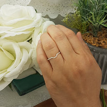 Load image into Gallery viewer, Dazzlingrock Collection 0.11 Carat (ctw) Round White Diamond Ladies Wedding Anniversary Guard Ring Band, 14K White Gold, Size 7
