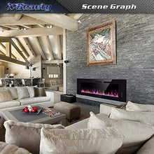 Load image into Gallery viewer, Xbeauty 50" Electric Fireplace in-Wall Recessed and Wall Mounted 1500W Fireplace Heater and Linear Fireplace with Timer/Multicolor Flames/Touch Screen/Remote Control (Black)