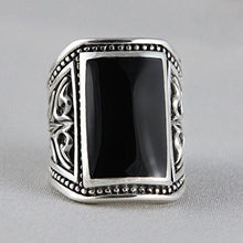 Load image into Gallery viewer, VY JEWELRY Solid 925 Sterling Silver Onyx Men Ring - Made in Thailand - Size 13.5