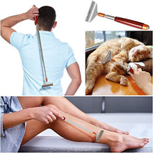 Load image into Gallery viewer, Back Scratcher Long Oversize, Azymi Telescoping Back Scratcher for Men Adults Extendable with Wood Handle Massage Roller, 304 Stainless Steel Extra Wide Claw Sturdy Manual Back Scratcher Back Massager