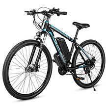 Load image into Gallery viewer, 29'' 500W Electric Mountain EBike for Adults, 21 Speed Gears Off Road Beach Sand Snow Electric Bicycle with 48V 10AH Removable Waterproof Battery Commute EBike with Dual Disc Brakes