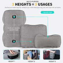 Load image into Gallery viewer, Inflatable Travel Foot Rest Pillow,Toddler & Kids Airplane Bed,Airplane Foot Rest for Kids and Adults,Adjustable Height Foot Pillow, Inflatable Foot Rest for Airplane Travel, Car,Train,Office (Grey)