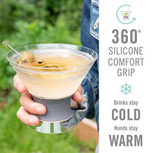 Load image into Gallery viewer, HOST Freeze Insulated Martini Cooling Cups Freezer Gel Chiller Double Wall Stemless Cocktail Glass, Set of 2, 9 oz, Grey