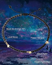Load image into Gallery viewer, XHUUU Black Agate/Lava Stone Star Ankle Bracelets for Women Essential Oils Diffuser Worry Stone Healing Crystals Beach Foot Jewelry