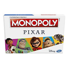 Load image into Gallery viewer, MONOPOLY: Pixar Edition Board Game for Kids 8 and Up, Buy Locations from Disney and Pixar's Toy Story, The Incredibles, Up, Coco, and More (Amazon Exclusive)