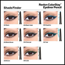 Load image into Gallery viewer, Pencil Eyeliner by Revlon, ColorStay Eye Makeup with Built-in Sharpener, Waterproof, Smudgeproof, Longwearing with Ultra-Fine Tip, 201 Black, 0.01 Oz