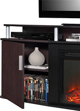 Load image into Gallery viewer, Ameriwood Home Carson Electric Fireplace TV Console for TVs up to 70", Cherry
