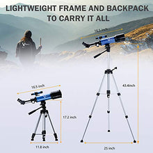 Load image into Gallery viewer, Vanstarry Telescopes for Kids, Travel Kids Telescope, 70mm Aperture 400mm AZ Mount Astronomical Refractor Telescopes for Adults Astronomy Beginners, Portable Travel Telescopes with Carry Bag