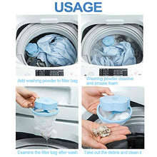 Load image into Gallery viewer, LAO XUE Household Reusable Plum Washing Machine Floating Lint Mesh Filter Bag,4 Pcs Portable Washing Machine Hair Filter Net Pouch(2Blue & 2Pink)