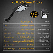 Load image into Gallery viewer, Solar Lights Outdoor, KUFUNG 48 Led Lamp, Wireless Waterproof Solar Flood Light, Security Motion Sensor Luces Solares for Deck, Fence, Patio, Front Door, Gutter, Yard, Shed, Path(2 Pack)