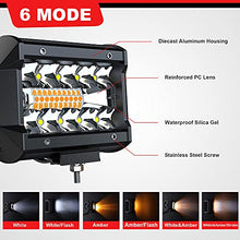 Load image into Gallery viewer, ASLONG 54 Inch LED Light Bar 312W 5D Spot Flood Combo Curved LED Bar Offroad Driving Light, 2Pcs 4 Inch White/Amber Yellow LED Pods Fog Lights, 1pcs Wiring Harness Three Gear Rocker Switch for Pickup