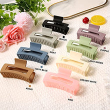 Load image into Gallery viewer, 8pcs Hair Clips Set, Non-slip Hair Claw Clips Rectangle Claw Clips 3.5 in. Acrylic Banana Claw Clips Matte Hair Clips Hair Clamps Hair Styling Accessories for Women Girls Thin to Thick Hair, 8 Colors.