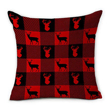 Load image into Gallery viewer, Hexagram Red Buffalo Check Plaid Christmas Pillow Cover 18x18,Cotton Line Christmas Throw Pillow Cover Farmhouse Christmas Decor for Home Couch,Winter Holiday Pillow Cover