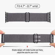 Load image into Gallery viewer, Stretchy Nylon Solo Loop Bands Compatible with Apple Watch 42mm 44mm 45mm, Adjustable Braided Sport Elastic Wristbands Women Men Straps for iWatch Series 7/6/5/4/3/2/1/SE, 4 Packs