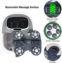 Load image into Gallery viewer, Giantex Foot Spa Bath Massager w/Heat, Water Shower Adjustable in Angles, Motorized Shiatsu Massage Balls & 2 Maize Rollers, Time & Temper Control, LED Display, Home Pedicure Foot Bath Tub, Grey