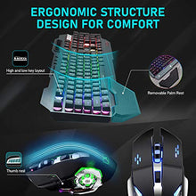 Load image into Gallery viewer, Wireless Gaming Keyboard and Mouse with Rainbow LED 16RGB Backlit Rechargeable 4800mAh Battery Metal Panel Mechanical Ergonomic Feel Waterproof Dustproof 7 Color Mute Mice for Laptop PC Gamer(Black)